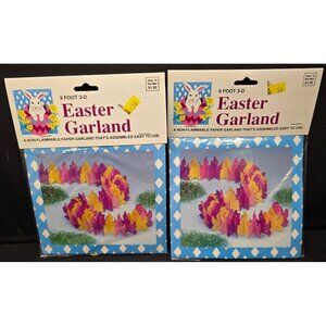 Vintage 9 Ft 3-D Easter Paper Garland Old New Stock Baby Chicks